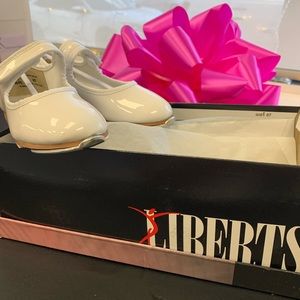 Kids Liberts white patent leather tap shoes